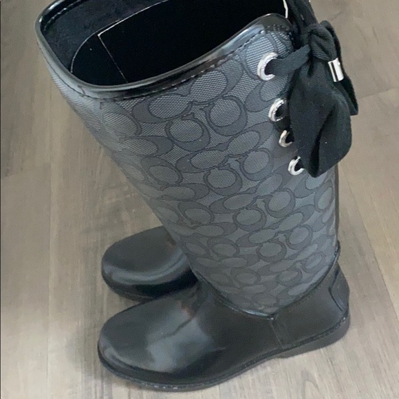 COACH RAIN BOOTS BLACK - Picture 5 of 6